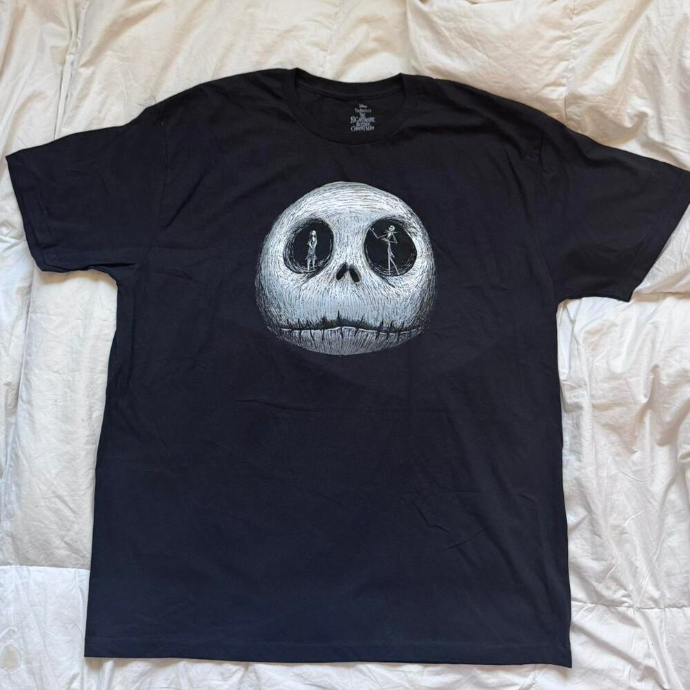 Nightmare before christmas black graphic tee sz XL y2k goth‎ emo hot topic